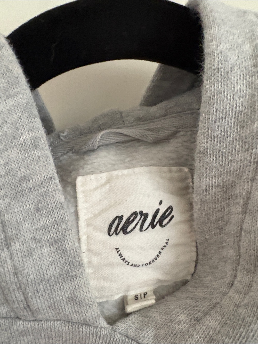 Aerie Cropped Gray Hoodie SZ S Cozy Streetwear Gym Clean Girl Minimalist - Picture 2 of 5